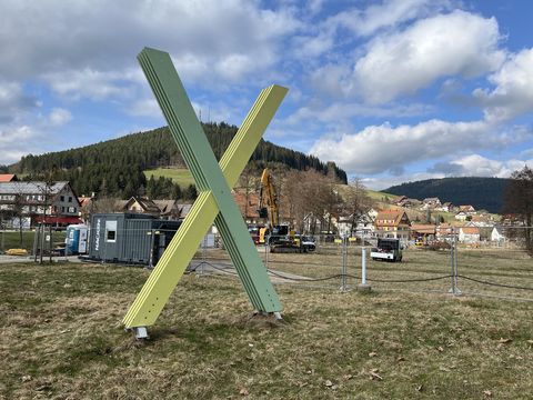 Gartenschau-Baustelle auf der Schelklewiese in Baiersbronn