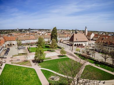 Freudenstadt aus der Luft, Drohnenaufnahme im Sommer